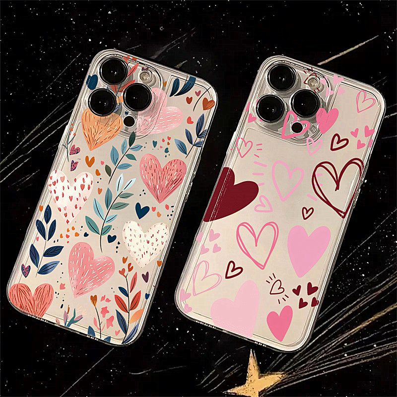 Phone Accessories To Sell - シリコン製ハート・葉・目・月柄のiPhoneケース iPhone 17 16 13 12