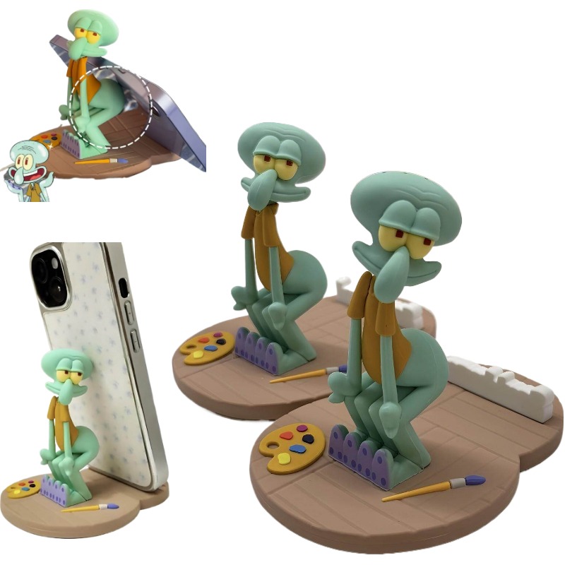 Phone Accessories Rack - 新しいKKVスポンジボブ イカワード 磁気式スマホホルダー 歯ブラシスタンド 可愛い漫画風デコレーションアクセサリー