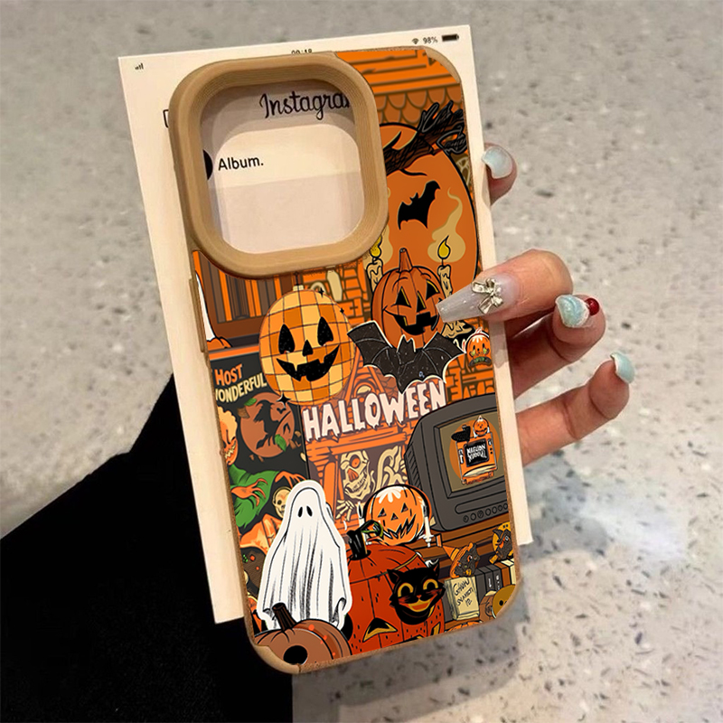 Phone Accessories To Sell - ハロウィン パンプキン型 ゴースト柄 iPhoneケース iPhone 18