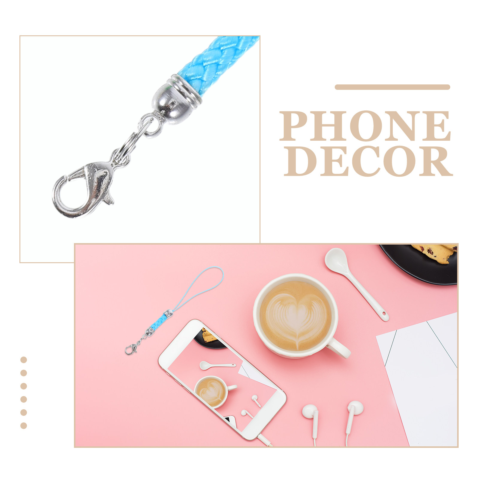 Phone Accessories And Names - 30個入り、カラフルなDIY用チャームストラップ。ロブスタークラスプ付き。スマートフォン、タブレット、カメラ、USBメモリ、名札、手作りアクセサリーなどに。