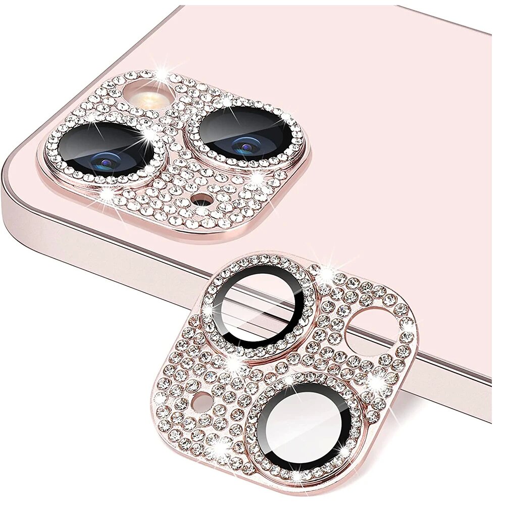 Phone Accessories Unique - グリッターダイヤモンドカメラレンズプロテクターケースカバー iPhone 15 14 11 12