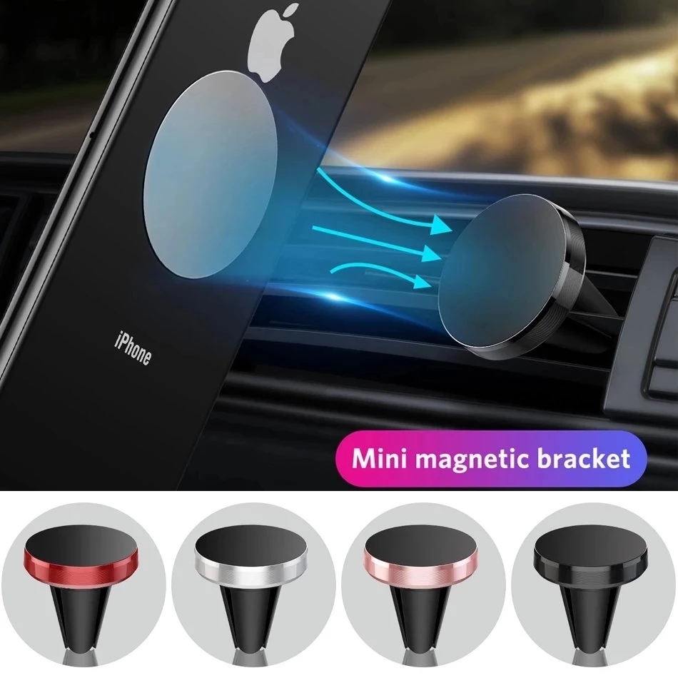 Phone Accessories Japan - 車載用マグネット式携帯電話ホルダー、iPhone 14、13、Samsung対応、車内エアコン吹き出し口取り付け型モバイル携帯電話ホルダースタンド