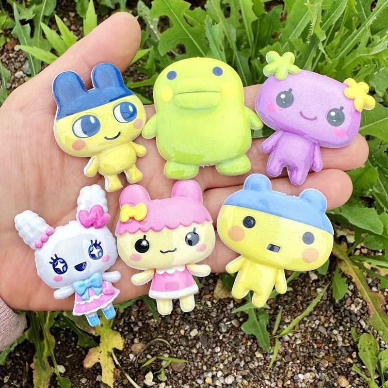 Phone Accessories Chain - 45mm漫画たまごっち両面印刷中空ビーズ、携帯電話バッグチェーンDIY手作りジュエリー材料
