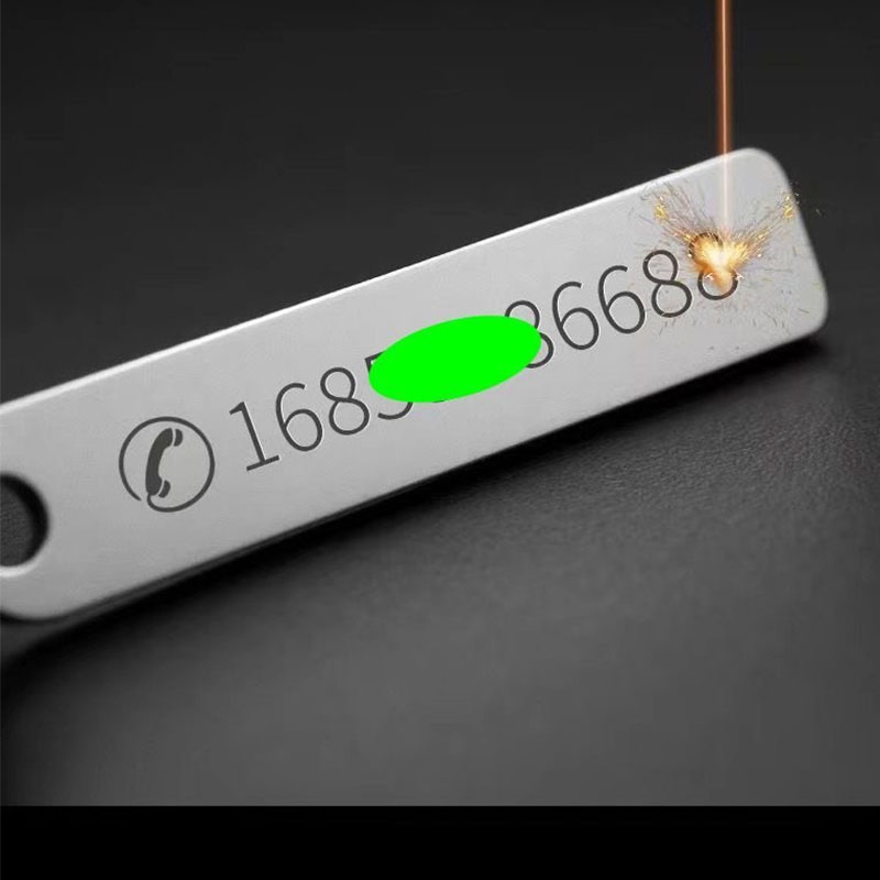 Phone Accessories And Names - 紛失防止カード付き無料カスタム名入れ・電話番号入りキーホルダー - 紛失防止キーホルダー レーザー彫刻合金キーホルダー