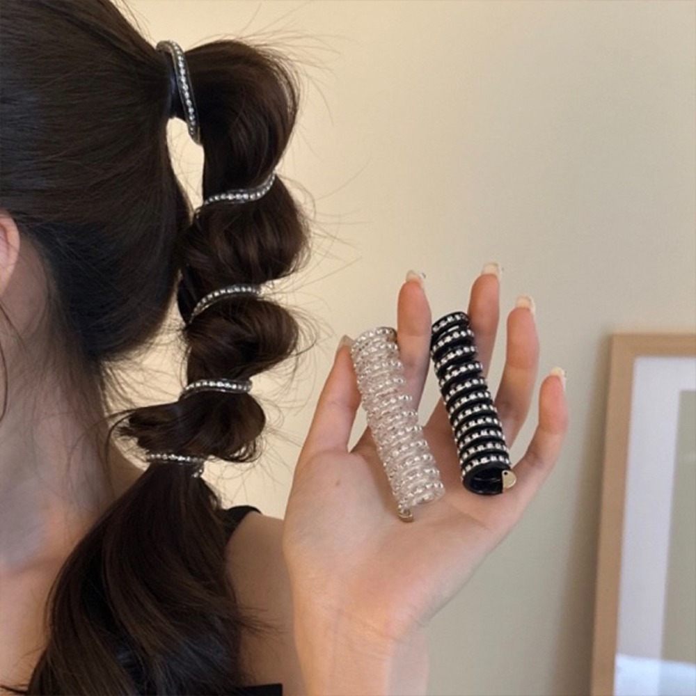 ラインストーン付き電話線ヘアゴム 高弾性ゴム製電話線ヘアゴム - Phone Accessories China のレビューと価格