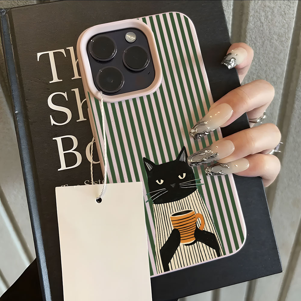 面白いコーヒー猫柄ライチ柄iPhoneケース iPhone  - Phone Accessories To Sell のレビューと価格