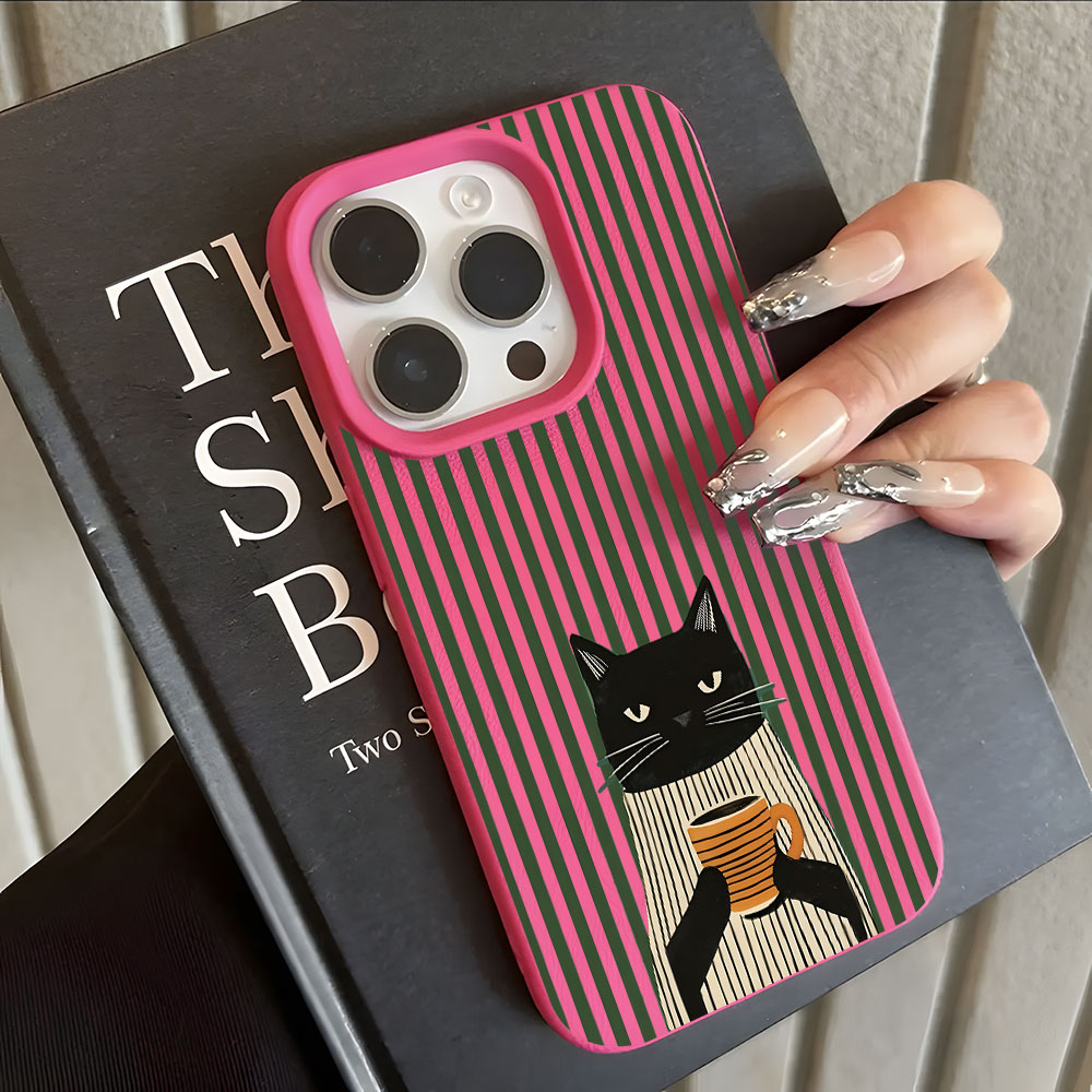 面白いコーヒー猫柄ライチ柄iPhoneケース iPhone  - Phone Accessories To Sell のレビューと価格