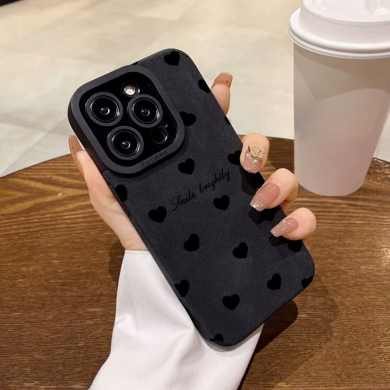 新しい高級ブラックラブハート型iPhoneケース iPhon - Phone Accessories To Sell のレビューと価格