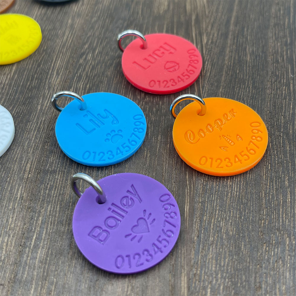 シリコーンペット紛失防止 ID タグパーソナライズされた犬の - Phone Accessories And Names のレビューと価格