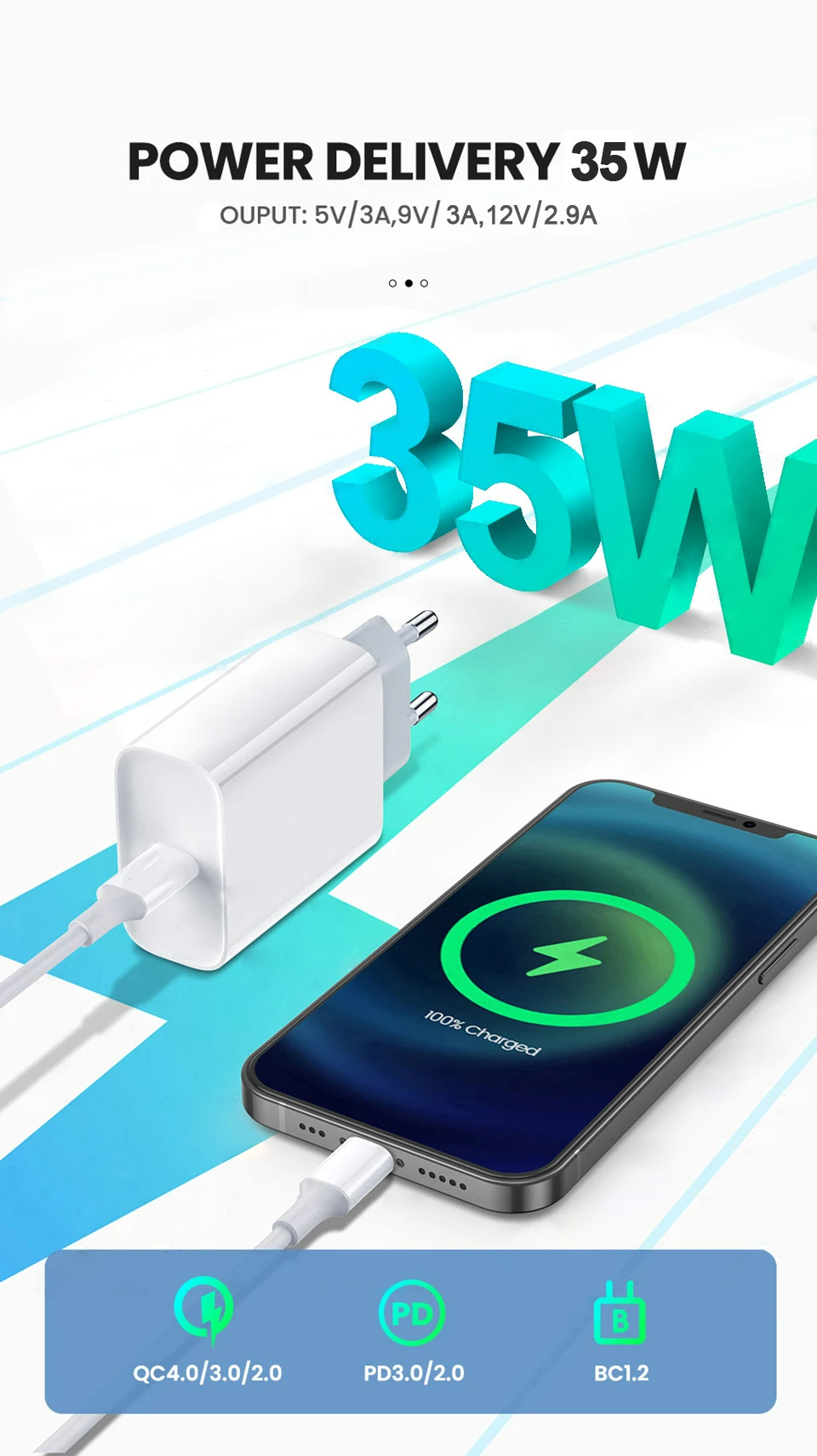 35W PD USB-C急速充電器 iPhone 17/16 - Phone Accessories Nothing のレビューと価格