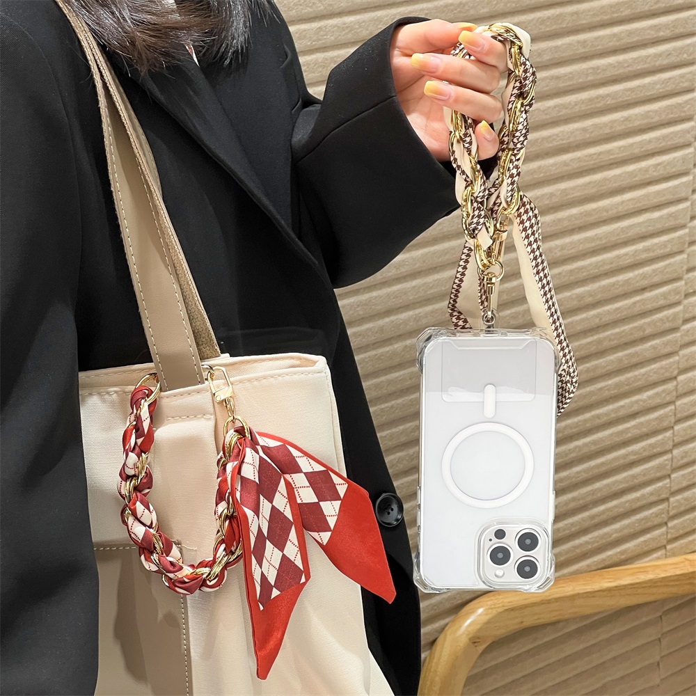 携帯電話用ショートストラップユニバーサルシルクスカーフハンド - Phone Accessories Chain のレビューと価格