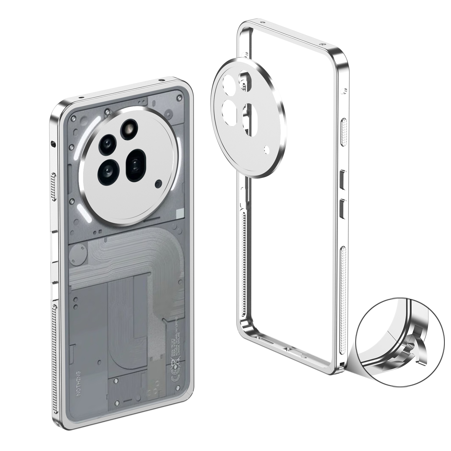 高級バンパーケース何も電話 3a プロ金属アルミフレーム何も - Phone Accessories Nothing のレビューと価格