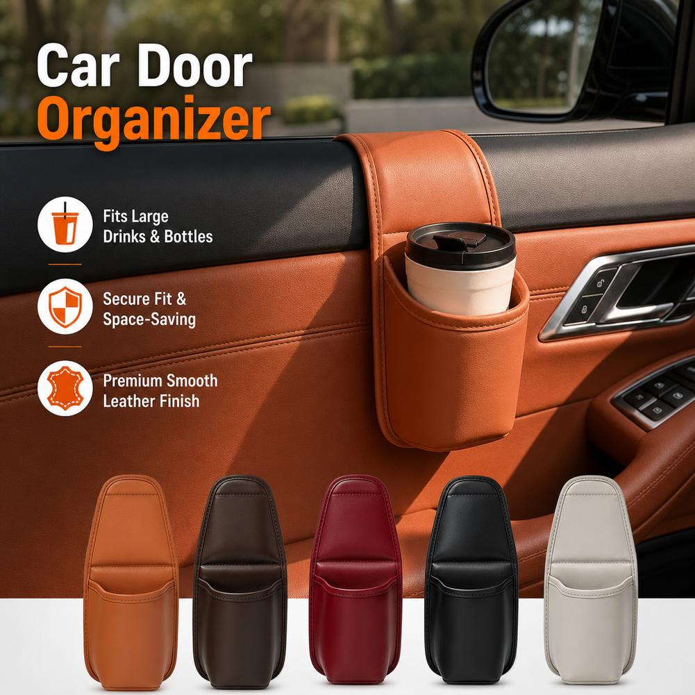 運転席用車ドアカップホルダー、レザー製自動車ドリンクラック収 - Phone Accessories Rack のレビューと価格