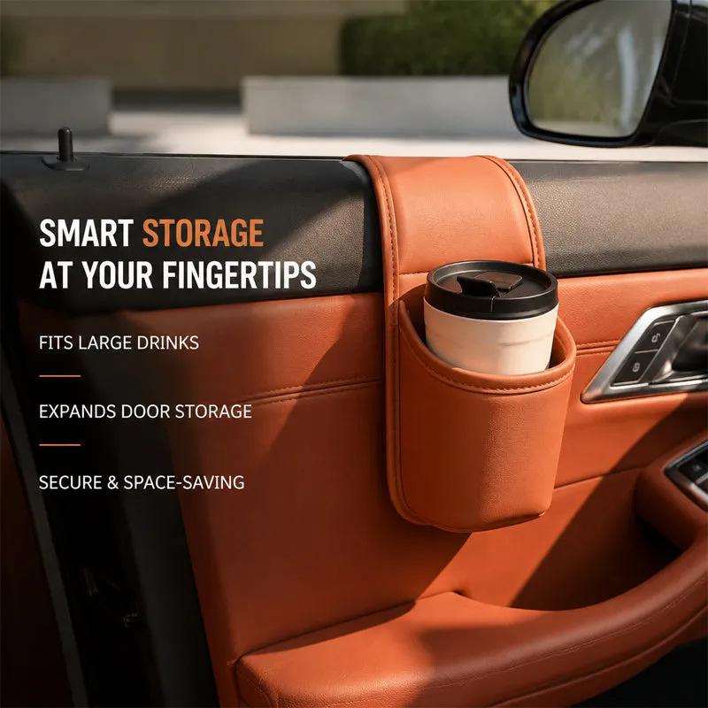 運転席用車ドアカップホルダー、レザー製自動車ドリンクラック収 - Phone Accessories Rack のレビューと価格