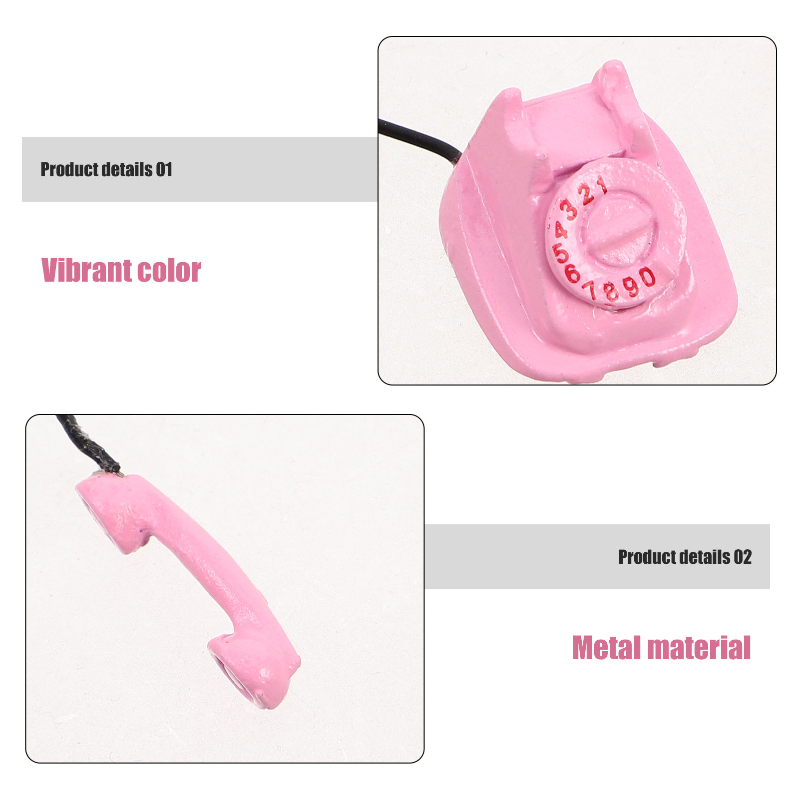 ミニチュア回転式電話、ヴィンテージスタイル、鮮やかな色、ドー - Phone Accessories Europe のレビューと価格