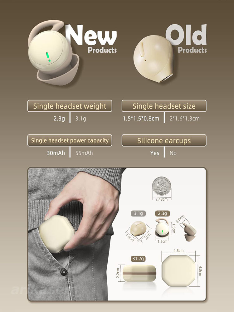 睡眠用ワイヤレスイヤホン 目に見えない小型Bluetooth - Phone Accessories Amazon のレビューと価格