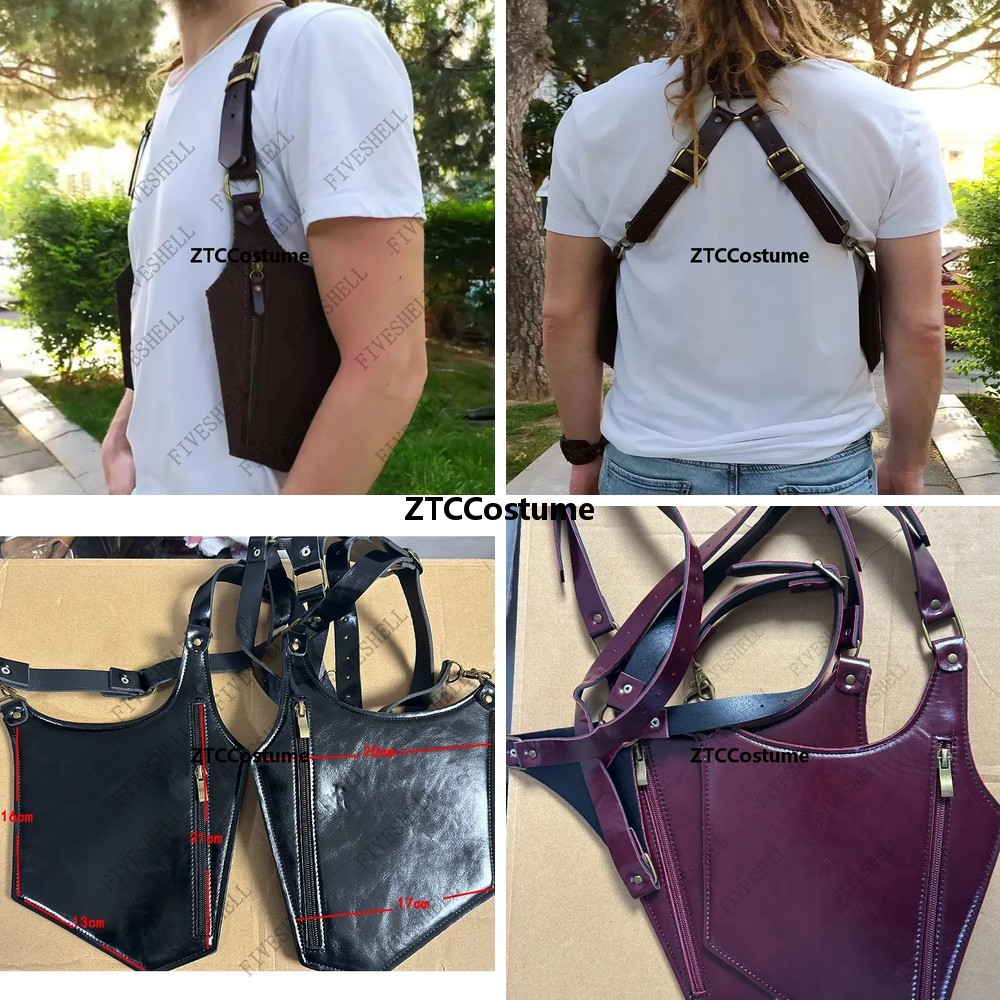 スチームパンク中世風レザーショルダーバッグ ヴィンテージ騎士 - Phone Accessories Europe のレビューと価格