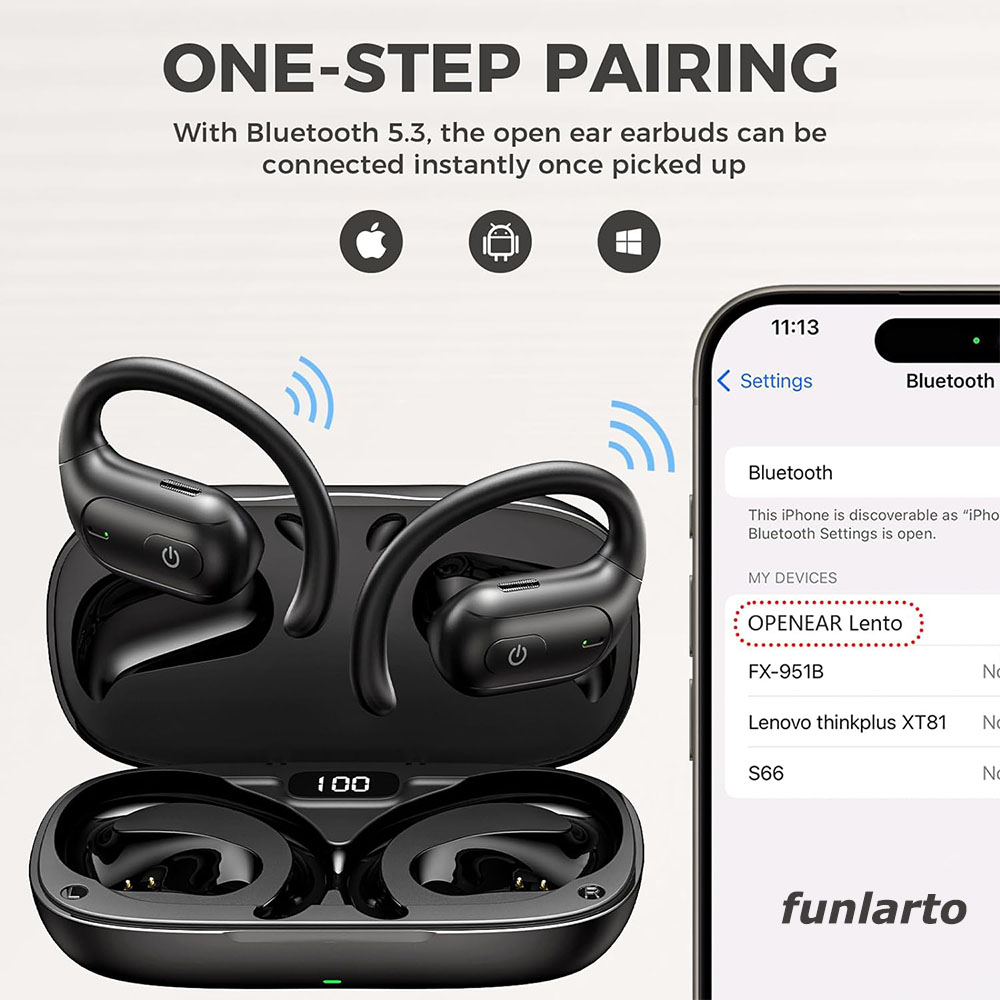 オープンイヤーワイヤレスランニングヘッドセット、ランナー用B - Phone Accessories Amazon のレビューと価格